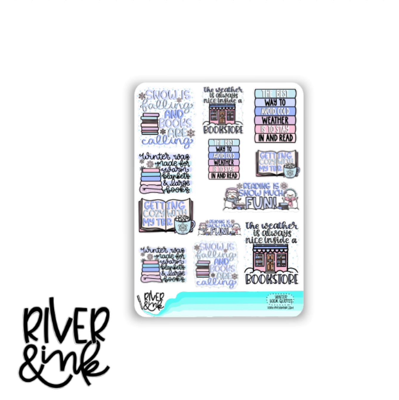 Winter Book Quotes | Hand Lettered Planner Stickers