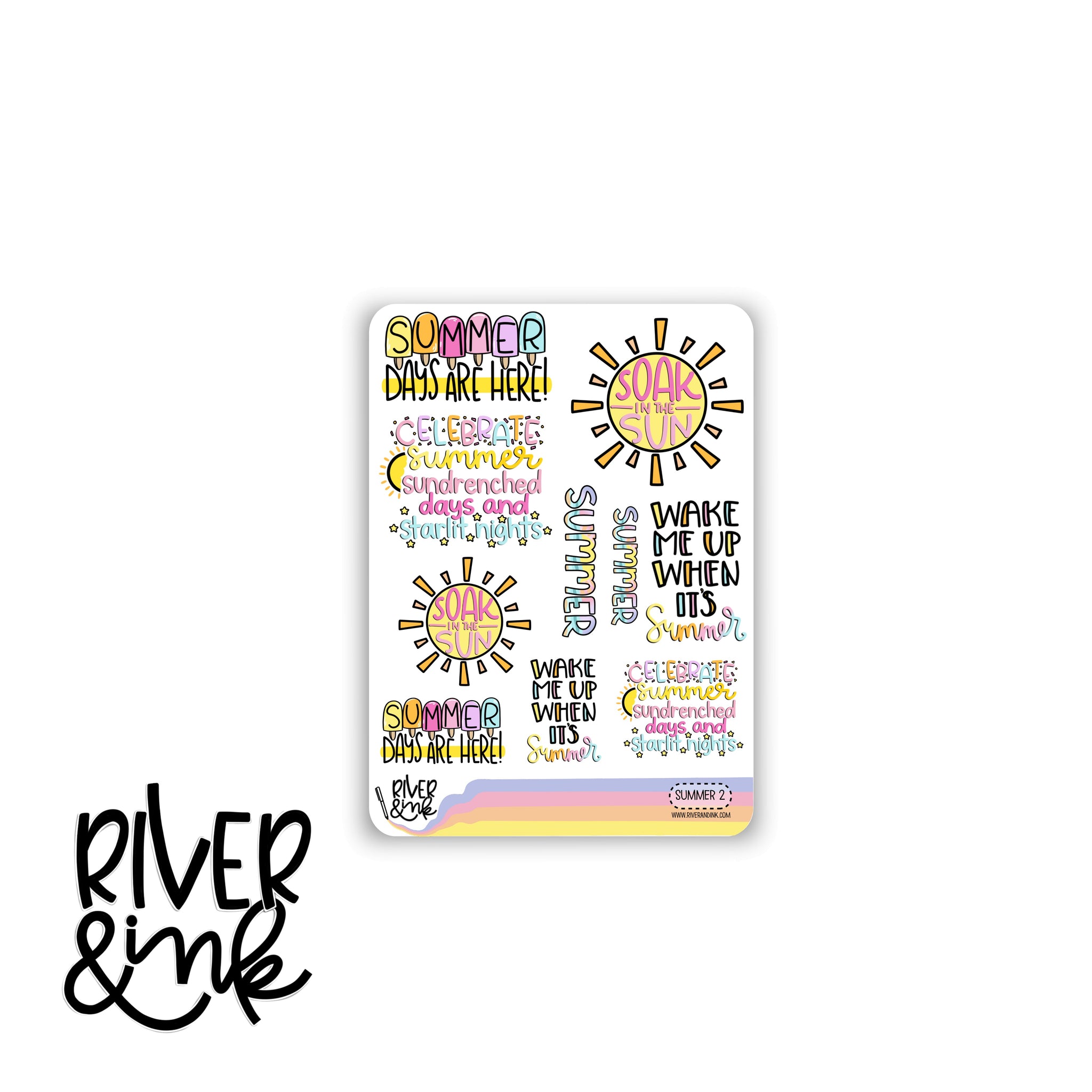 Summer Quotes 2 | Hand Lettered Planner Stickers