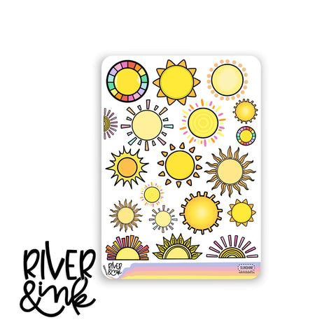 Sunshine Sun Art Deco | Hand Drawn Planner Stickers