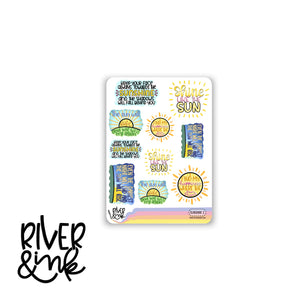 Sunshine Quotes 2 | Hand Lettered Planner Stickers