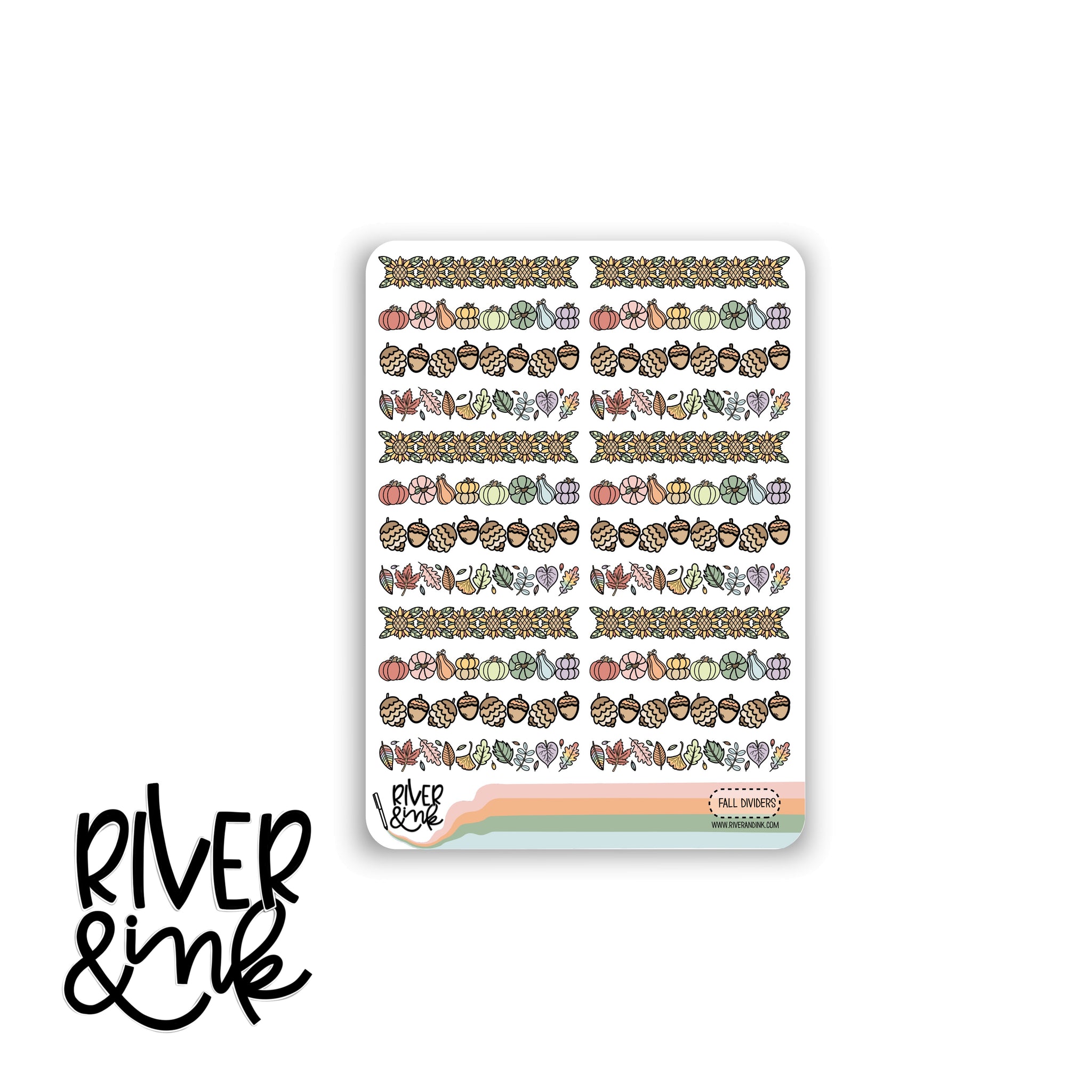 Fall Variety Dividers | Hand Drawn Planner Stickers