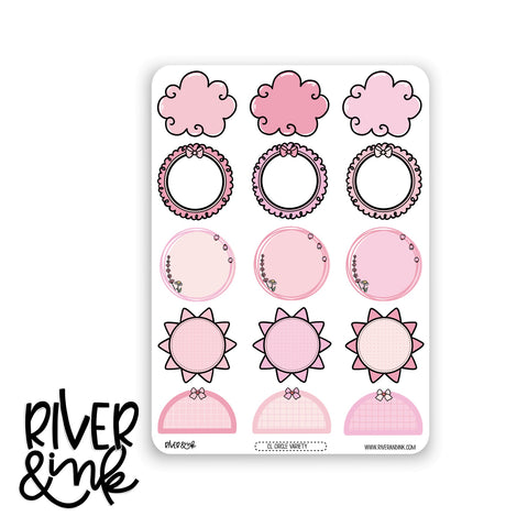 Books & Bows Circle Variety Boxes | Hand Drawn Planner Stickers