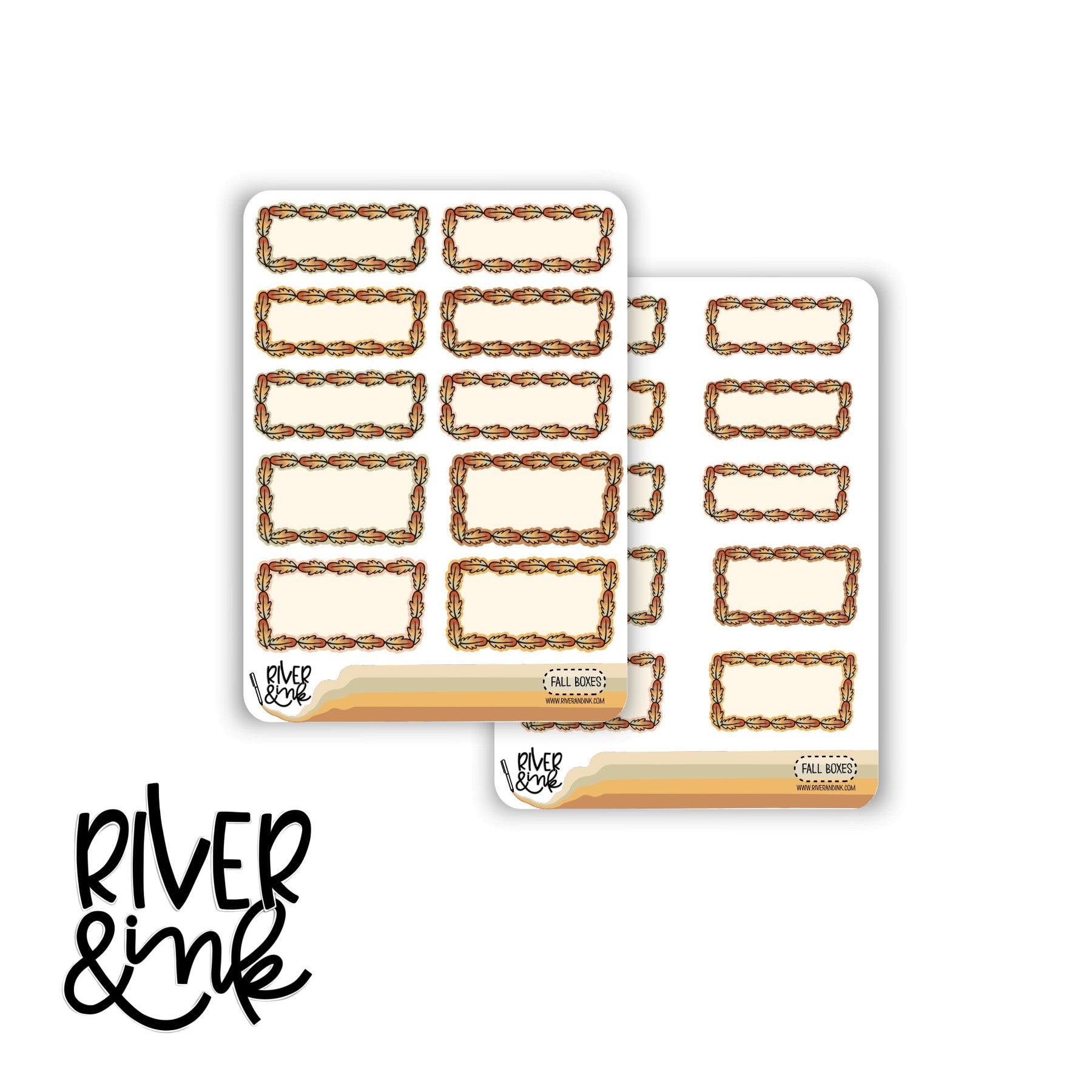 Fall Quarter Boxes and Half Boxes | Hand Drawn Planner Stickers