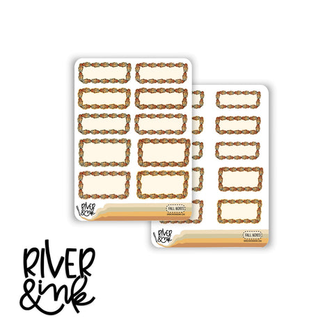 Fall Quarter Boxes and Half Boxes | Hand Drawn Planner Stickers