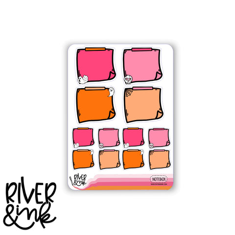 Ghoul Squad Halloween Sticky Note Boxes | Hand Drawn Planner Stickers