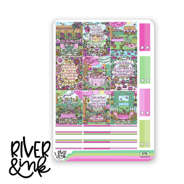Garden Tea Party | Hobonichi Cousin Planner Stickers Kit