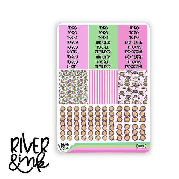 Garden Tea Party | Vertical Stickers Kit Planner Stickers