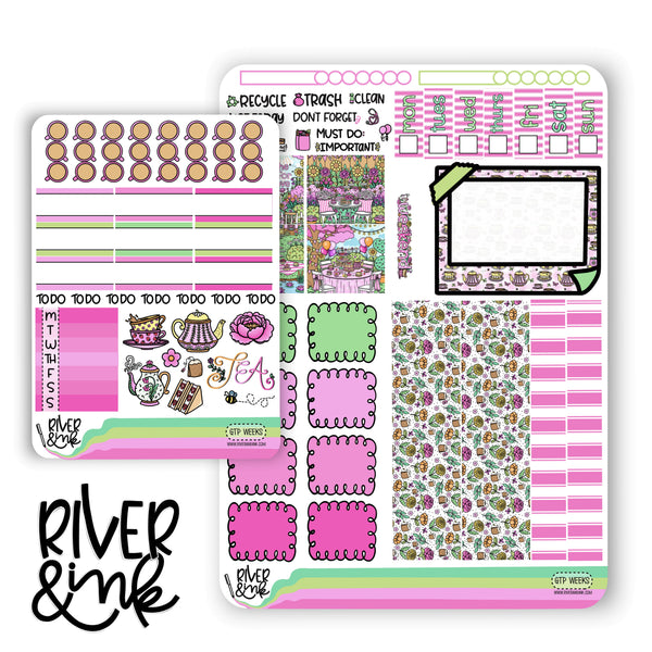 Garden Tea Party | Hobonichi Weeks Sticker Kit Planner Stickers