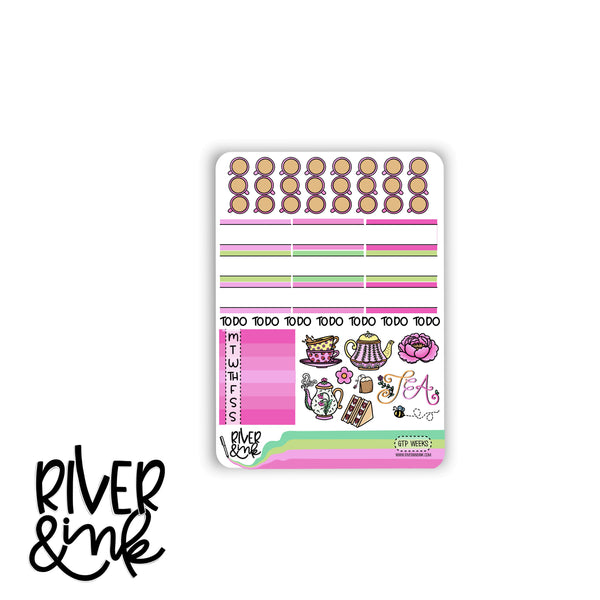 Garden Tea Party | Hobonichi Weeks Sticker Kit Planner Stickers
