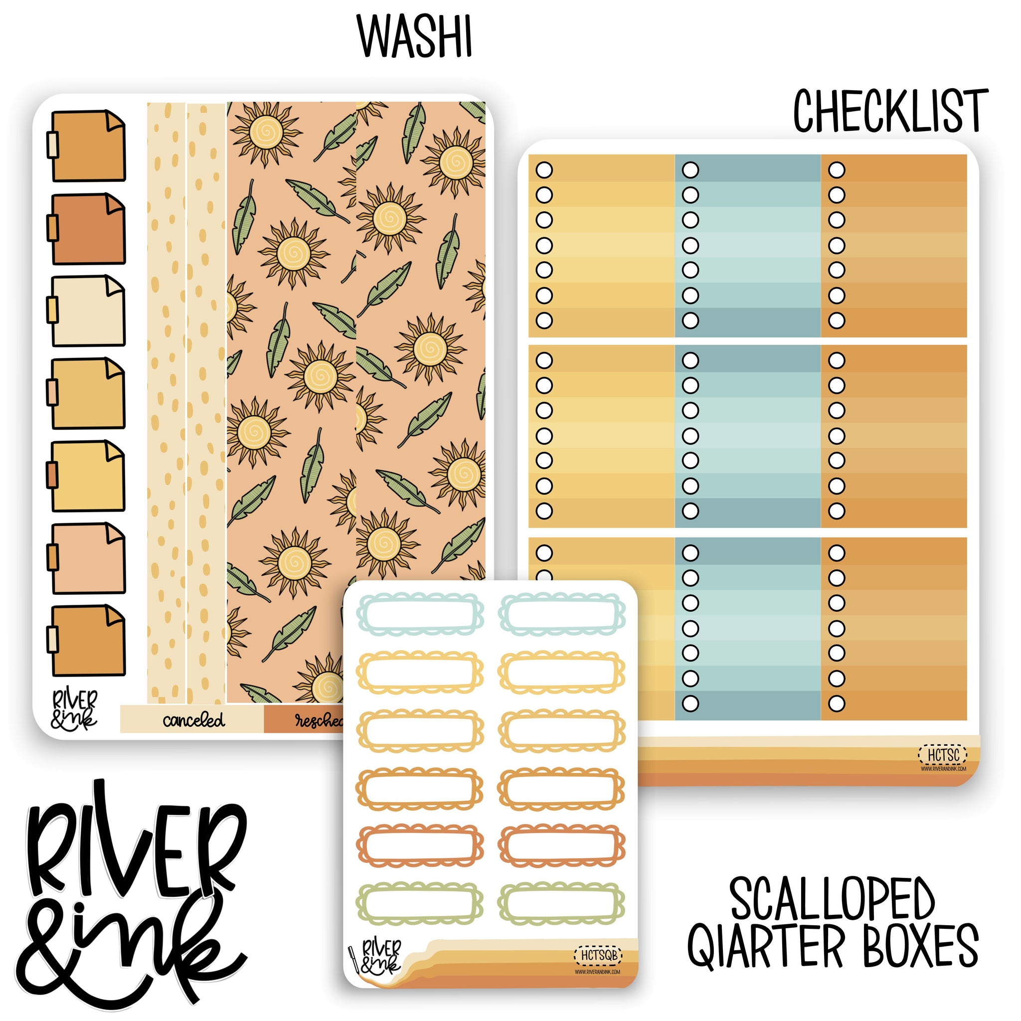 Here Comes the Sun | Weekly Vertical Planner Stickers Kit Add Ons