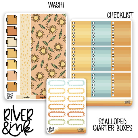 Here Comes the Sun | Weekly Vertical Planner Stickers Kit Add Ons