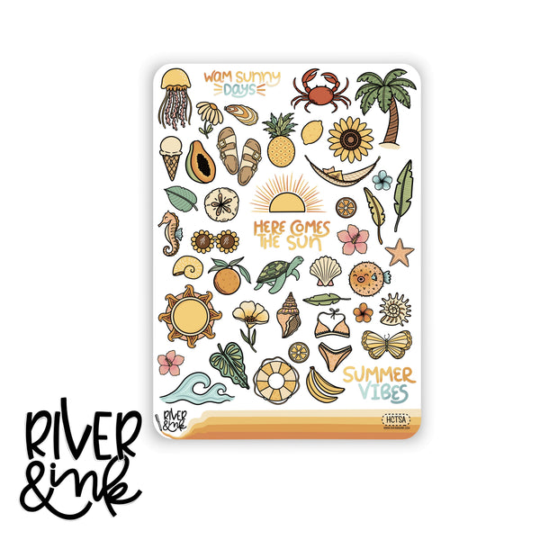 Here Comes the Sun | Vertical Stickers Kit Planner Stickers