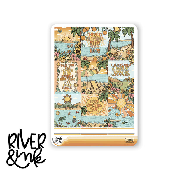 Here Comes the Sun | Vertical Stickers Kit Planner Stickers