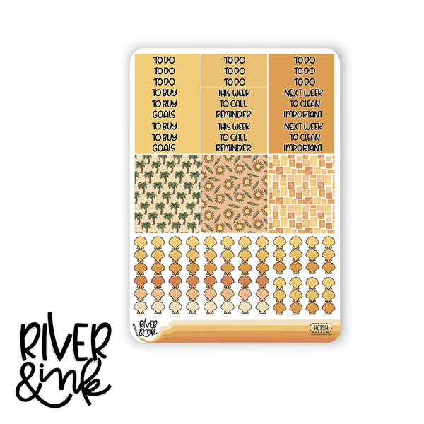 Here Comes the Sun | Vertical Stickers Kit Planner Stickers