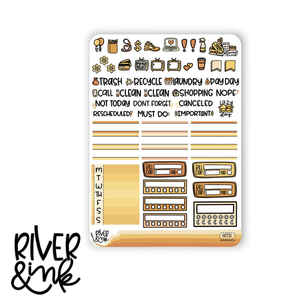 Here Comes the Sun | Vertical Stickers Kit Planner Stickers