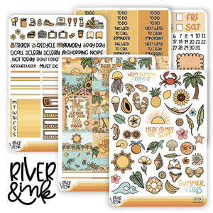 Here Comes the Sun | Vertical Stickers Kit Planner Stickers