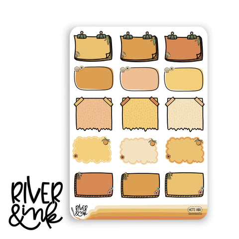 Here Comes the Sun Variety Half Boxes | Hand Drawn Planner Stickers