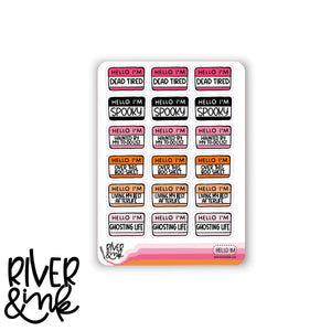 Hello I'm Quote 7 Halloween Edition | Hand Drawn Planner Stickers