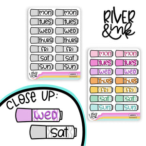 Marker Date Covers | Hand Lettered Planner Stickers