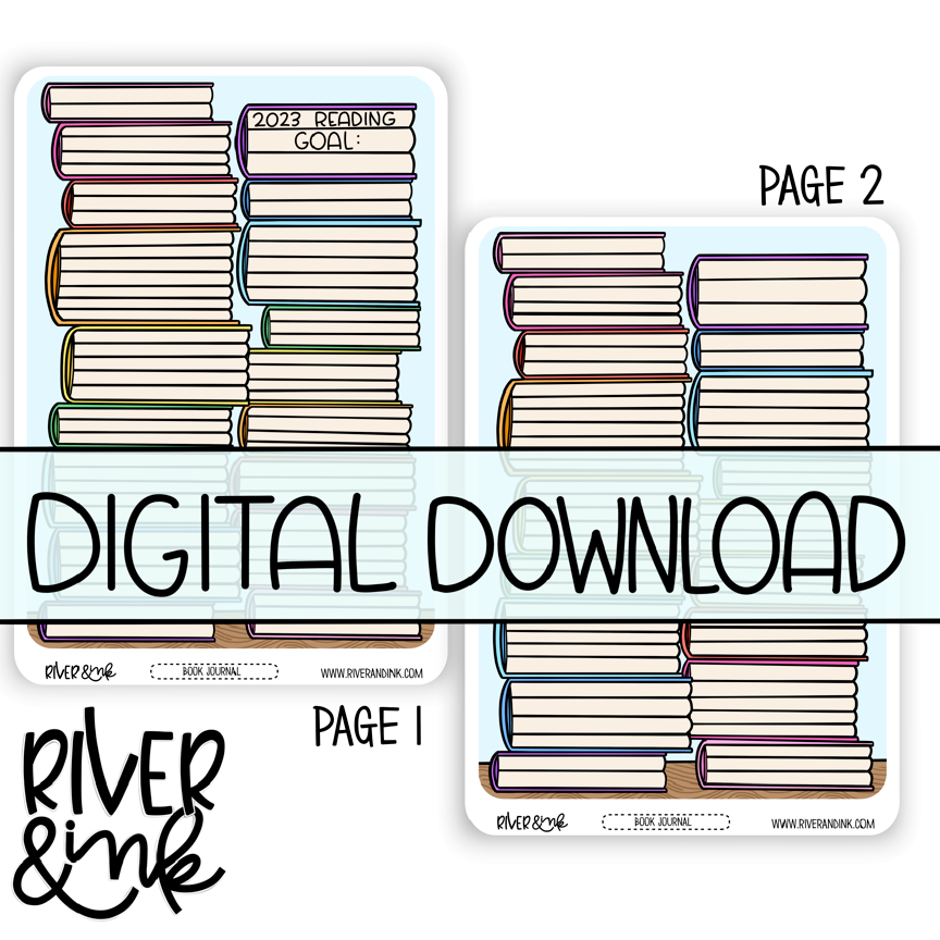 7x9 2023 Digital Download Reading Goals Book Journaling Pages *PERSONAL USE ONLY*
