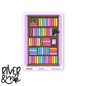 A5, B6, and Weeks 2023 Rainbow Bookshelf Journaling Full Sheet | Hand Drawn Planner Stickers