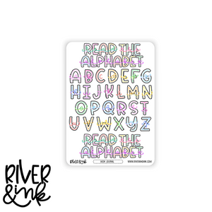 A5, B6, and Weeks 2023 Read the Alphabet Reading Challenge Journaling  | Hand Drawn Planner Stickers