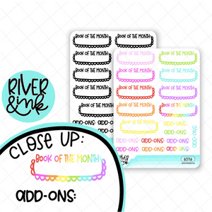 Book Of The Month Quarter Boxes | Hand Lettered Planner Stickers