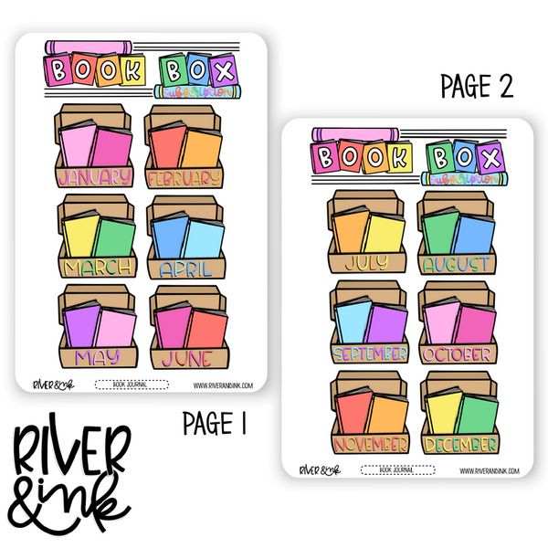 A5, B6, and Weeks 2023 Book Subscription Box Journaling | Hand Drawn Planner Stickers