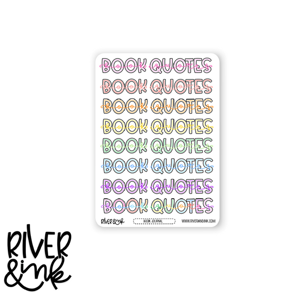 A5, B6, and Weeks 2023 Book Quotes Journaling Headers | Hand Drawn Planner Stickers
