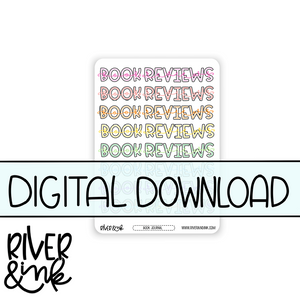 7x9 2023 Digital Download Book Reviews Note Page Headers Journaling Pages *PERSONAL USE ONLY*