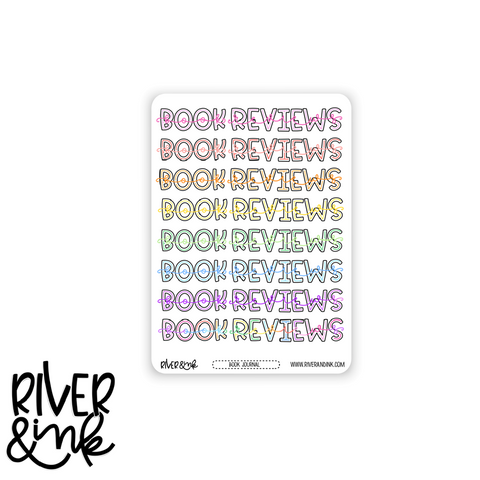 A5, B6, and Weeks 2023 Book Reviews Journaling Headers | Hand Drawn Planner Stickers