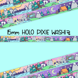 Camping Explore The World Holographic Pixie Washi Tape