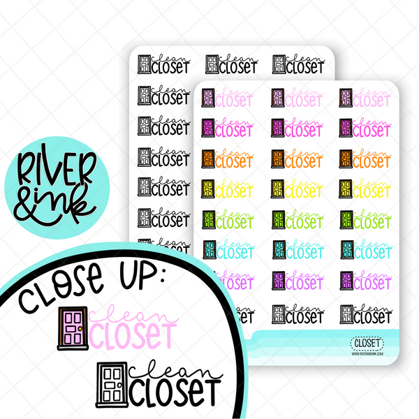 Clean Closet | Hand Lettered Planner Stickers