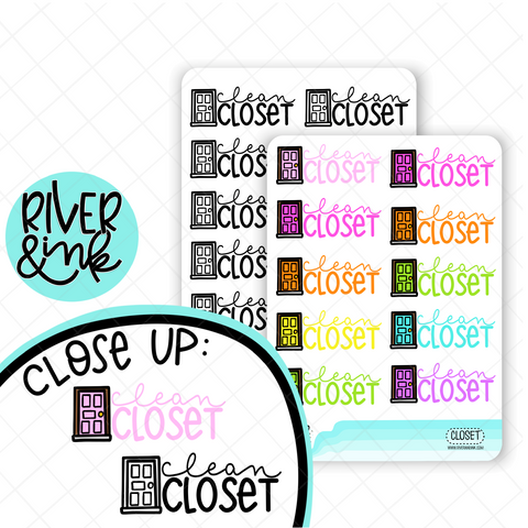 Clean Closet | Hand Lettered Planner Stickers