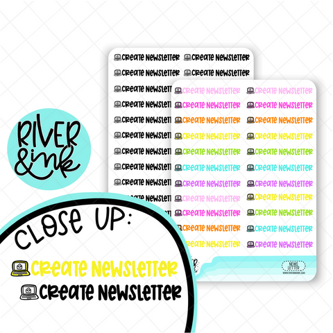 Create Newsletter | Hand Lettered Planner Stickers