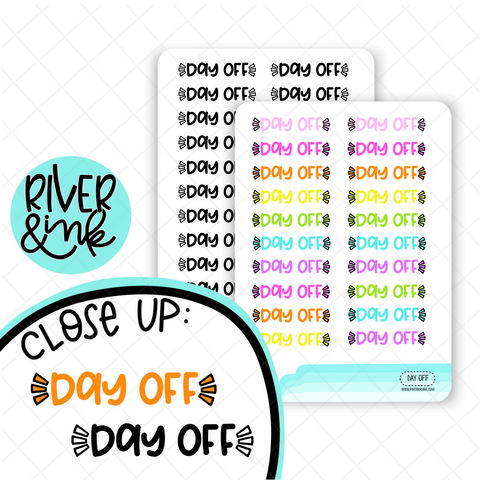 Day Off | Hand Lettered Planner Stickers