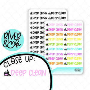 Deep Clean | Hand Lettered Planner Stickers