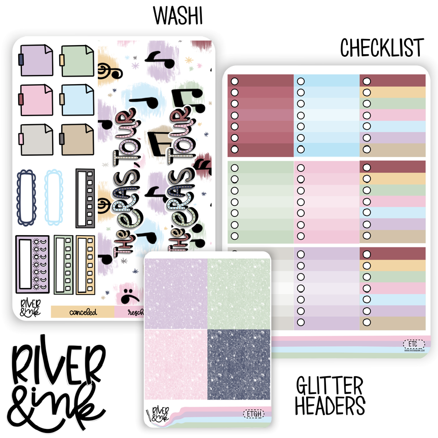 Eras Tour Concert | Weekly Vertical Planner Stickers Kit Add Ons