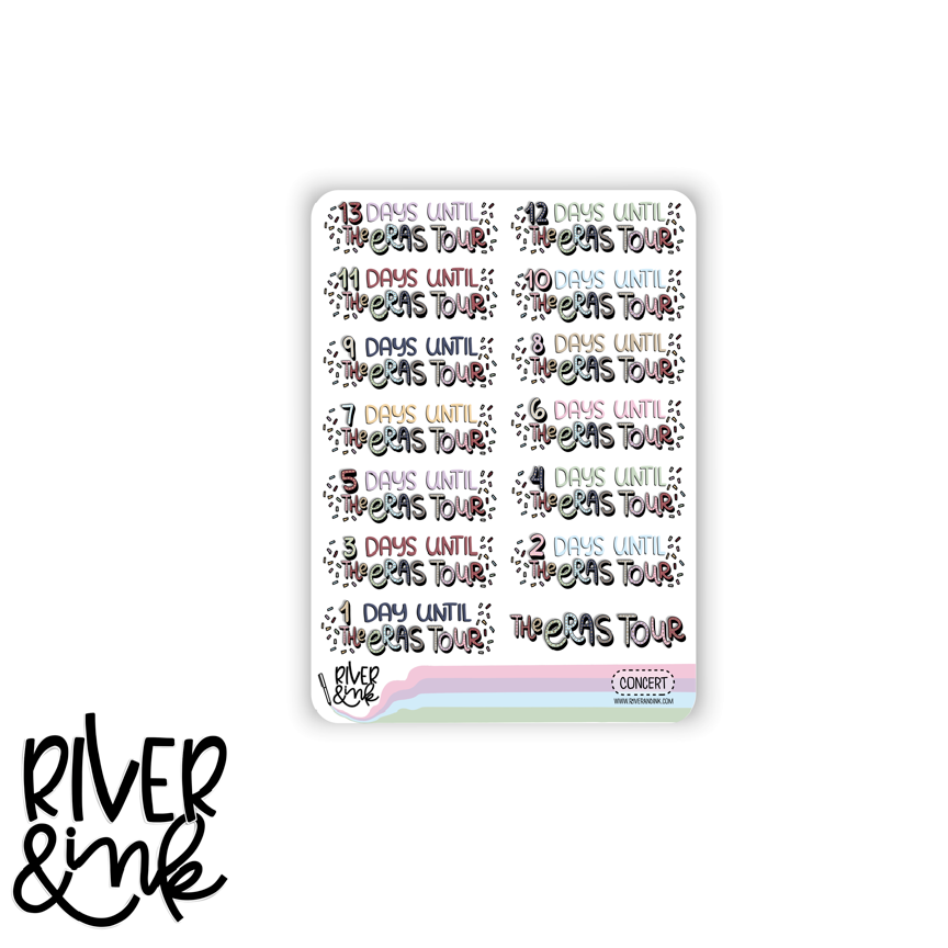 Eras Tour Concert Countdown | Hand Lettered Planner Stickers
