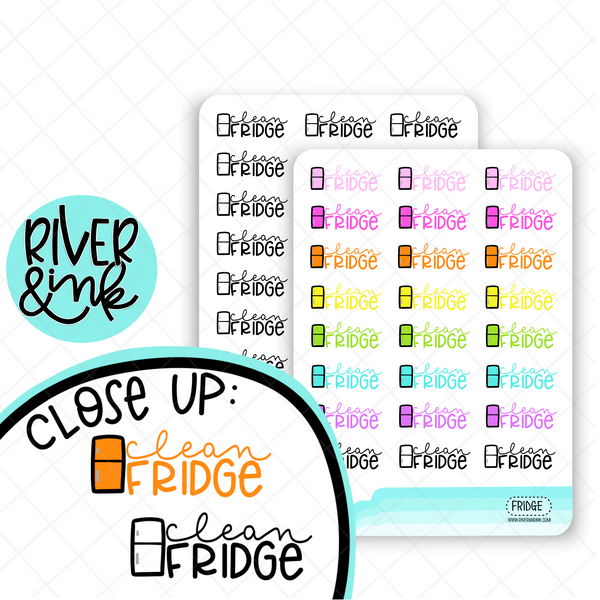 Clean Fridge | Hand Lettered Planner Stickers