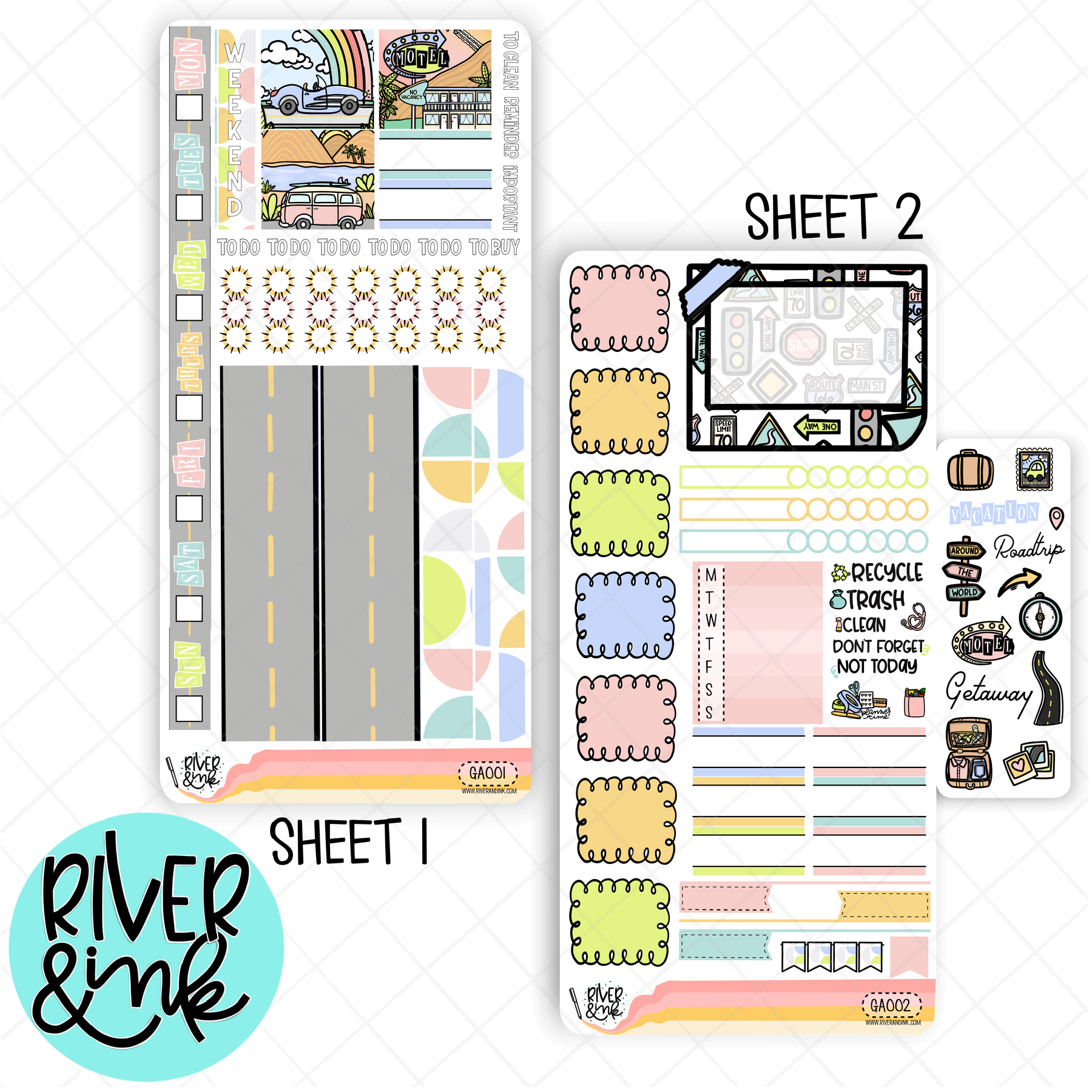 Getaway | Hobonichi Weeks Sticker Kit Planner Stickers