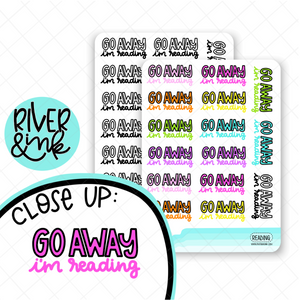 Go Away, I'm Reading Quote | Hand Lettered Planner Stickers