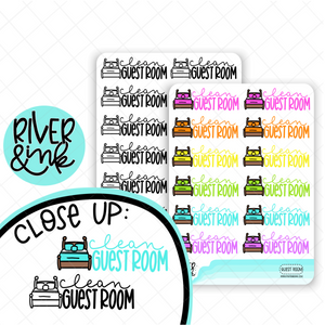 Clean Guest Bedroom | Hand Lettered Planner Stickers