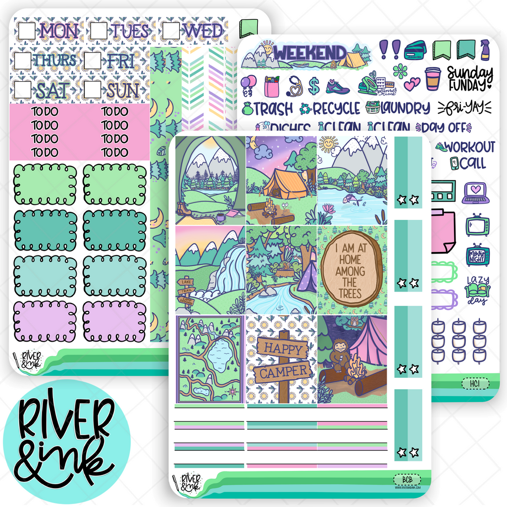 Painted Hobonichi Date Cover  Hand Drawn Planner Stickers – River & Ink