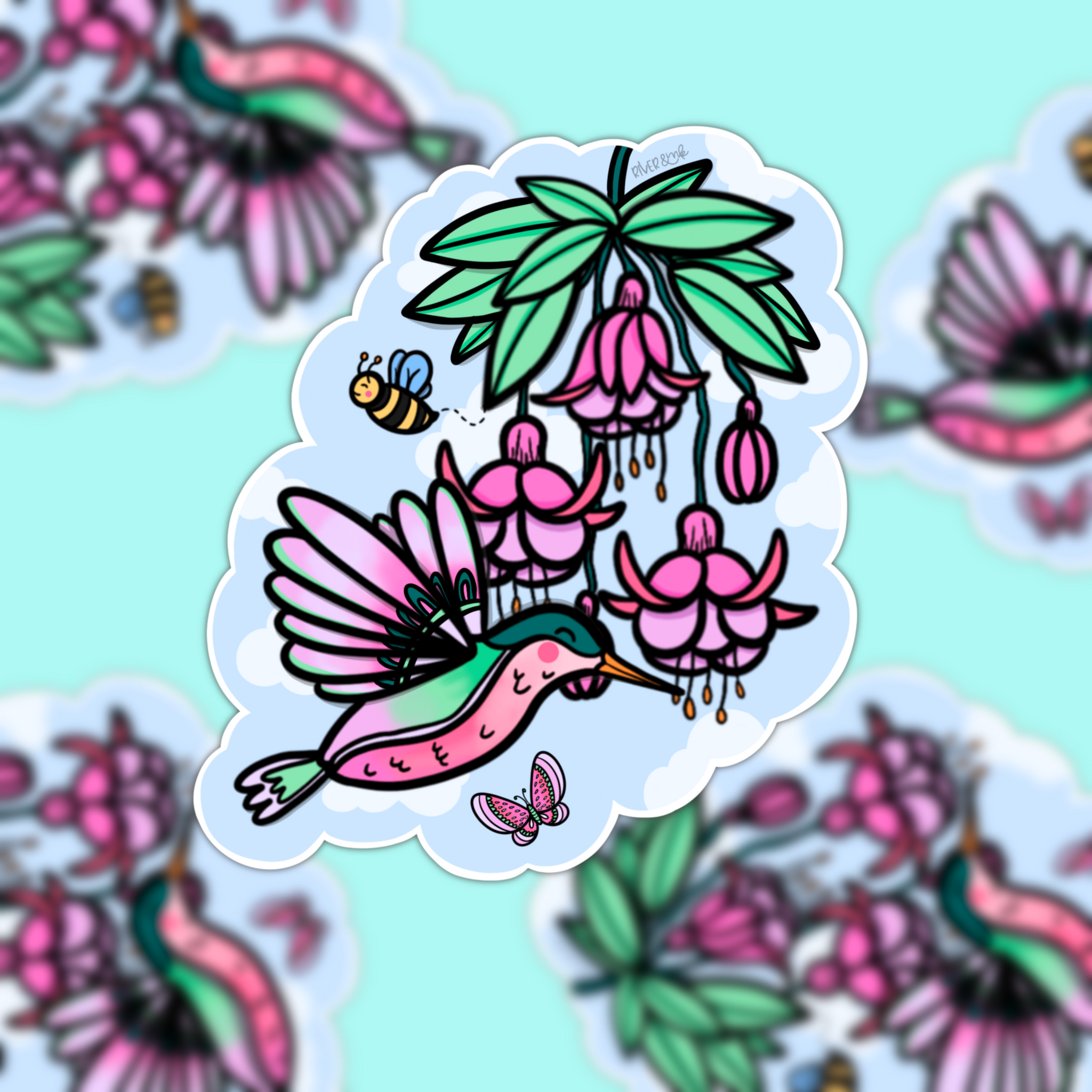 Hummingbird | Hand Drawn Vinyl Sticker