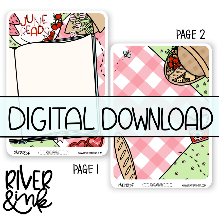 7x9 2023 Digital Download June Monthly Book Journaling Pages *PERSONAL USE ONLY*