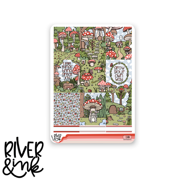 Little Mushroom | Vertical Stickers Kit Planner Stickers