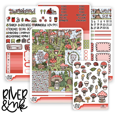 Little Mushroom | Vertical Stickers Kit Planner Stickers