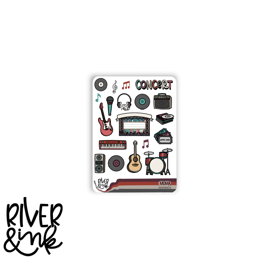 Magic of Music Concert | Vertical Stickers Kit Planner Stickers – River ...