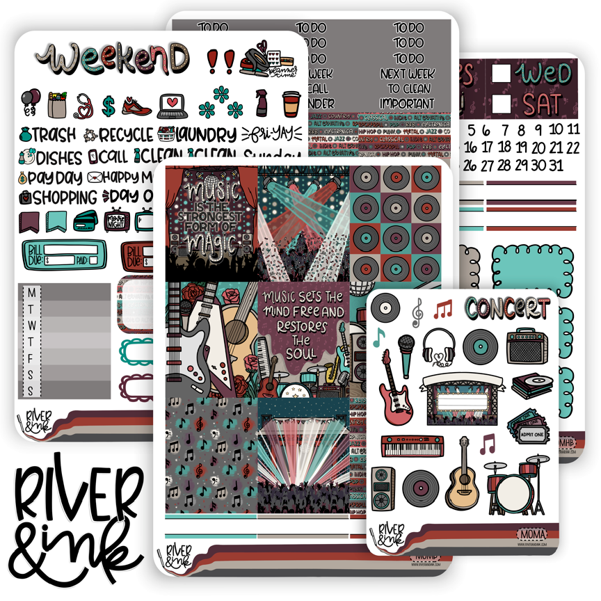 Magic of Music Concert | Vertical Stickers Kit Planner Stickers – River ...